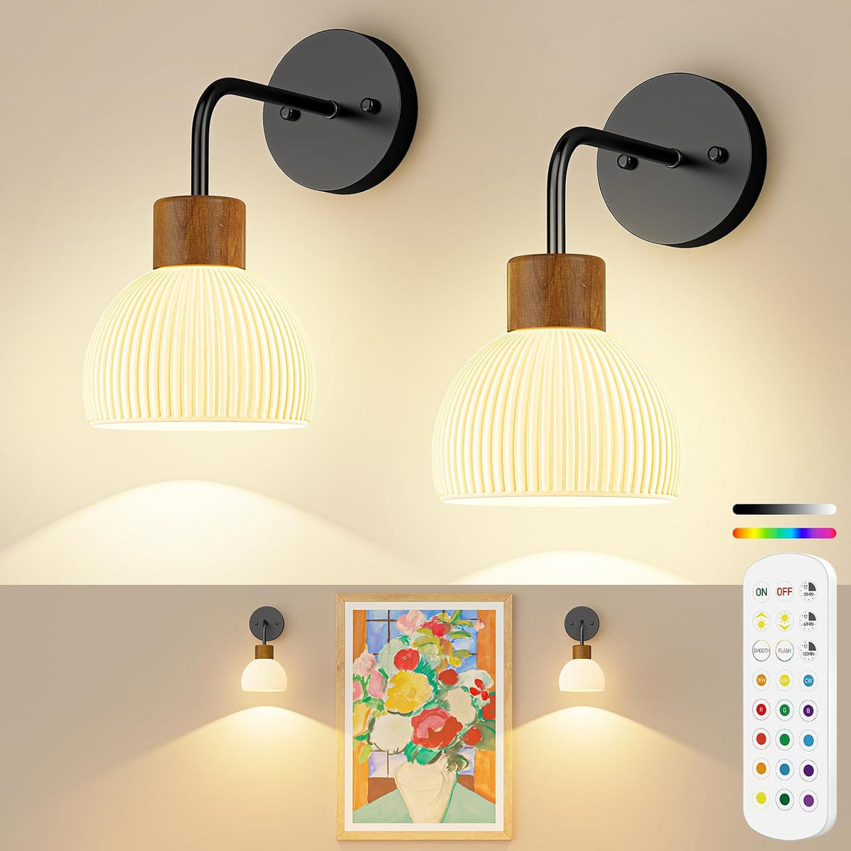 Rechargeable Wall Light in Black with RGB color changing and dimmable lighting – HUDYOGY