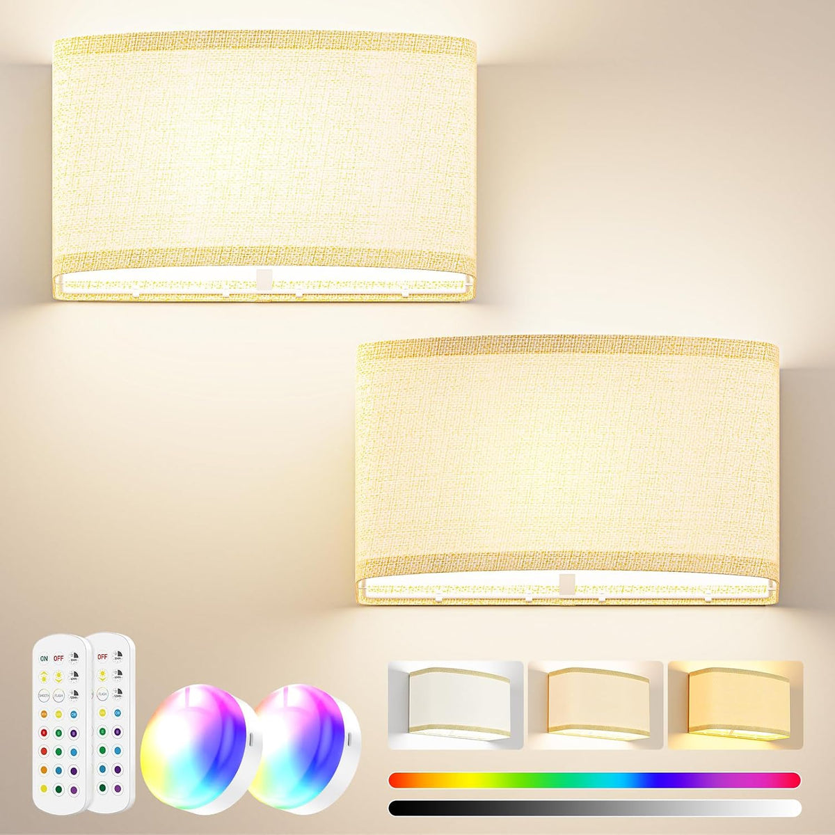 Battery Operated Wall Sconce with RGB color changing and remote control – HUDYOGY