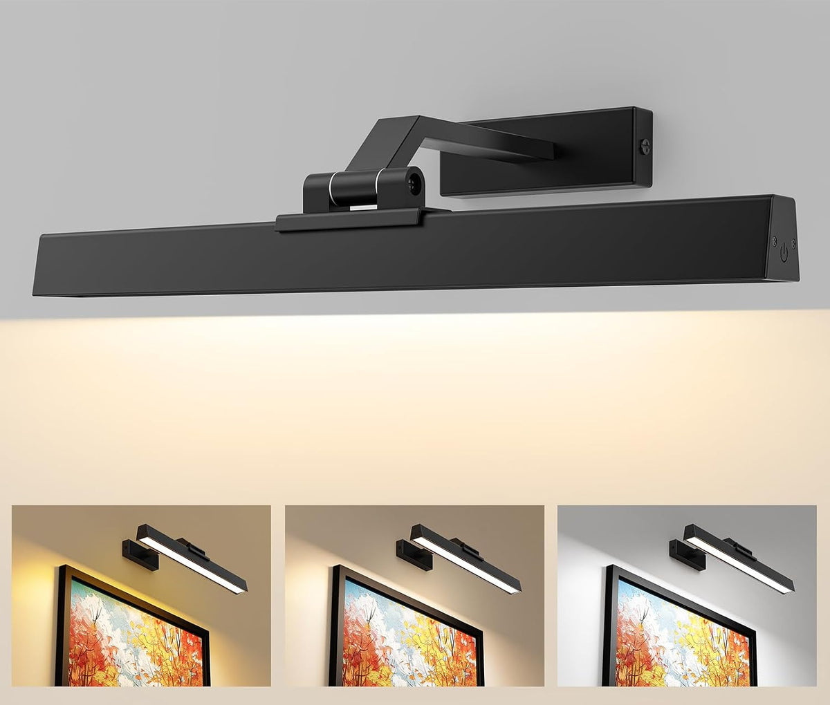 16in Rechargeable Art Light in Black with dimmable CCT lighting and remote control – HUDYOGY