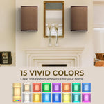 Rechargeable Dark Brown Fabric Wall Lamp, either side of a mantel mirror – HUDYOGY