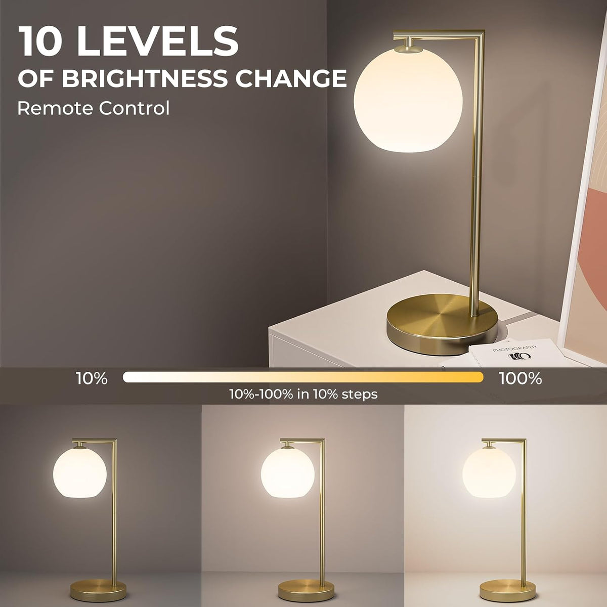 Wireless Table Lamp in Frosted Glass with RGB color changing and CCT lighting – HUDYOGY, image 3