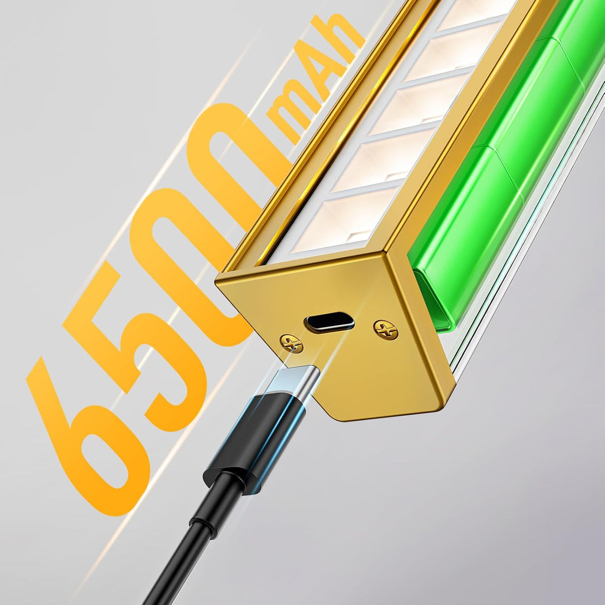 24in Rechargeable Picture Light in Gold, charging port and 6500mAh battery – HUDYOGY