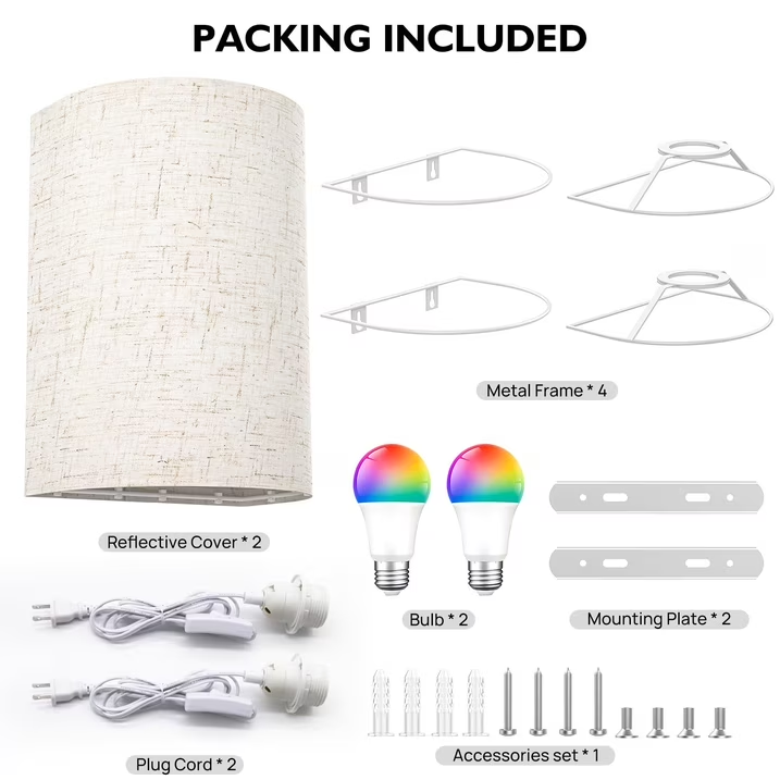 Plug-in Wall Light with RGB color changing and dimmable lighting – HUDYOGY, image 3