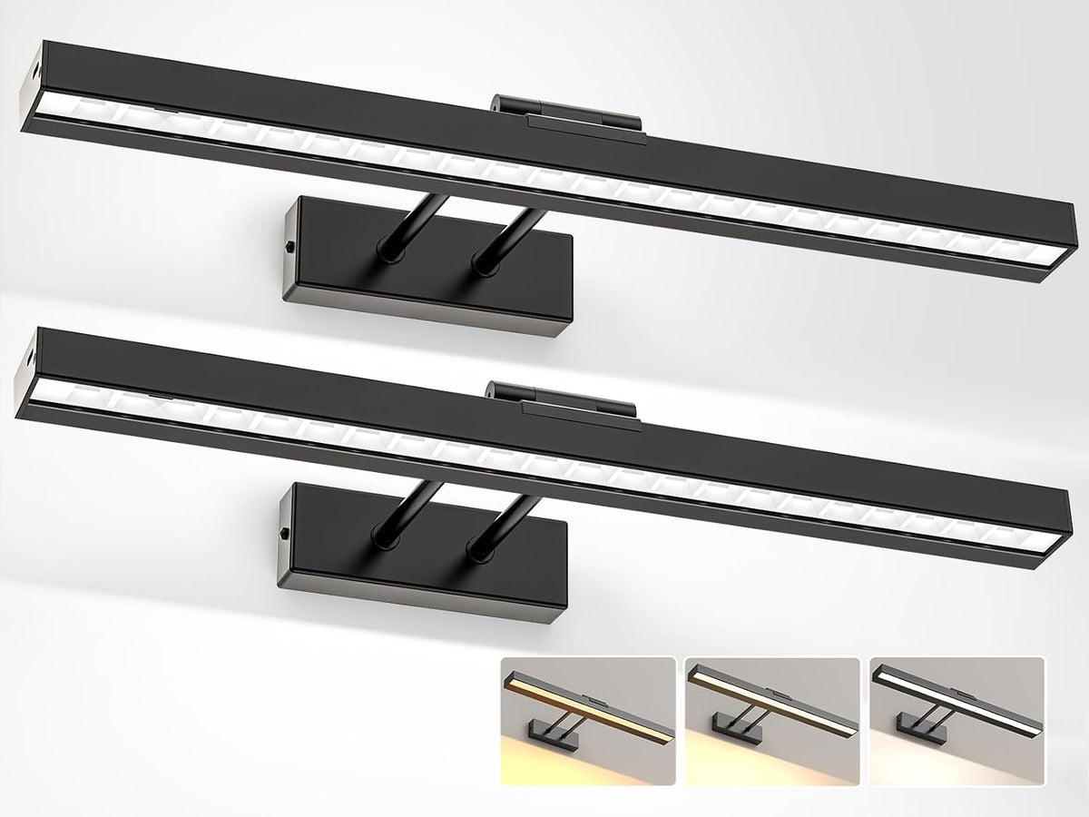 16in Rechargeable Wall Lamp in Black with dimmable CCT lighting and remote control – HUDYOGY