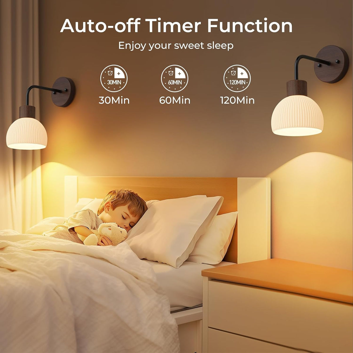 Battery Operated Wall Lamp in Glass with RGB color changing and dimmable lighting – HUDYOGY, image 6