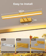 16in Rechargeable Picture Light in Gold with dimmable CCT lighting and remote control – HUDYOGY, image 7