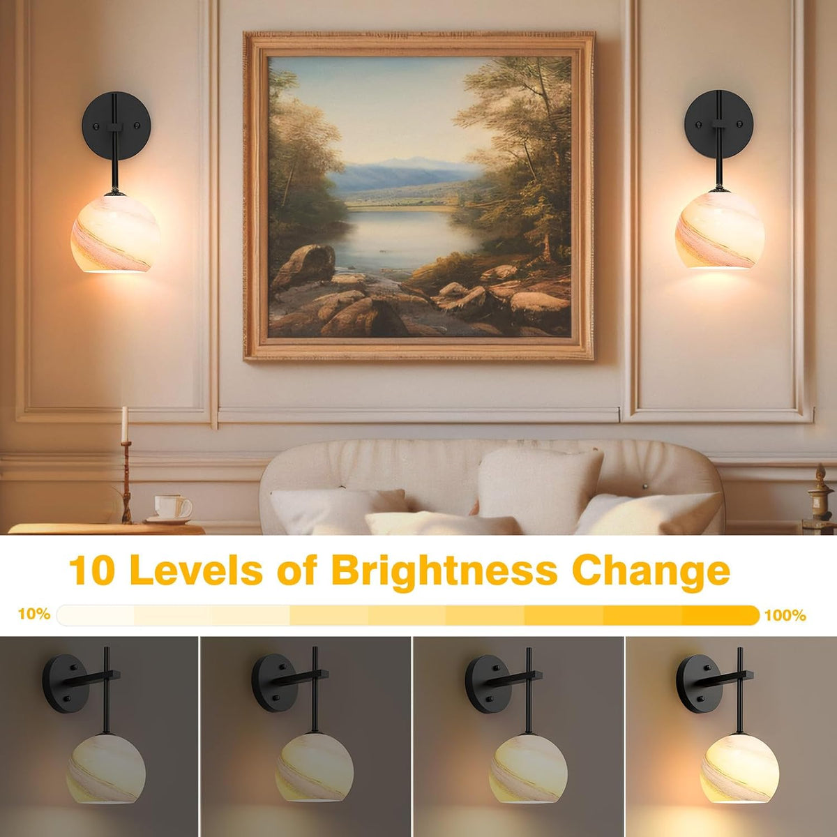 Rechargeable Planetary Ring Glass Wall Light with RGB and CCT lighting – HUDYOGY, image 6