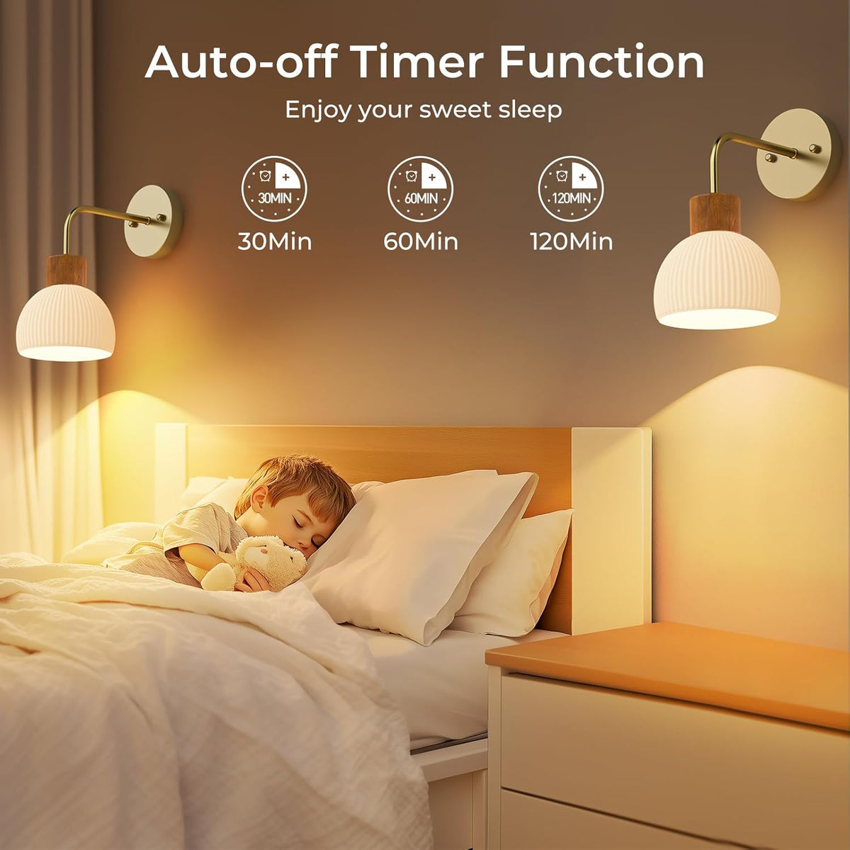 Rechargeable Wall Sconce in Gold with RGB color changing and dimmable lighting – HUDYOGY, image 7