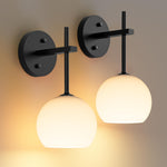 Rechargeable Frosted Glass Wall Sconce with RGB and CCT lighting – HUDYOGY