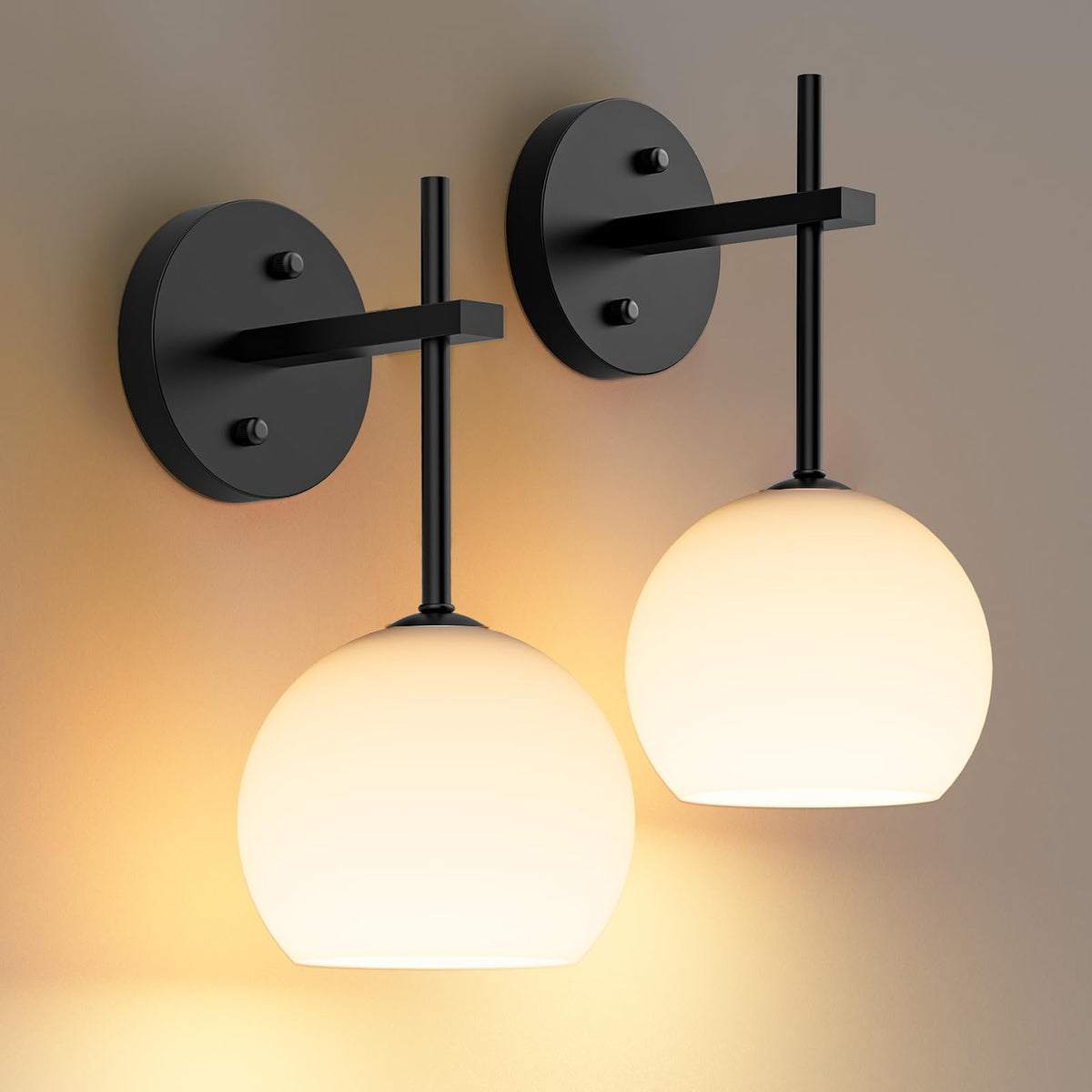 Rechargeable Frosted Glass Wall Sconce with RGB and CCT lighting – HUDYOGY