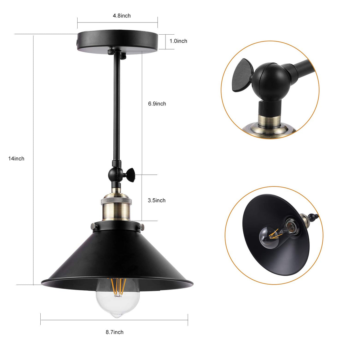 Hardwired Wall Sconce in Black – HUDYOGY, image 2