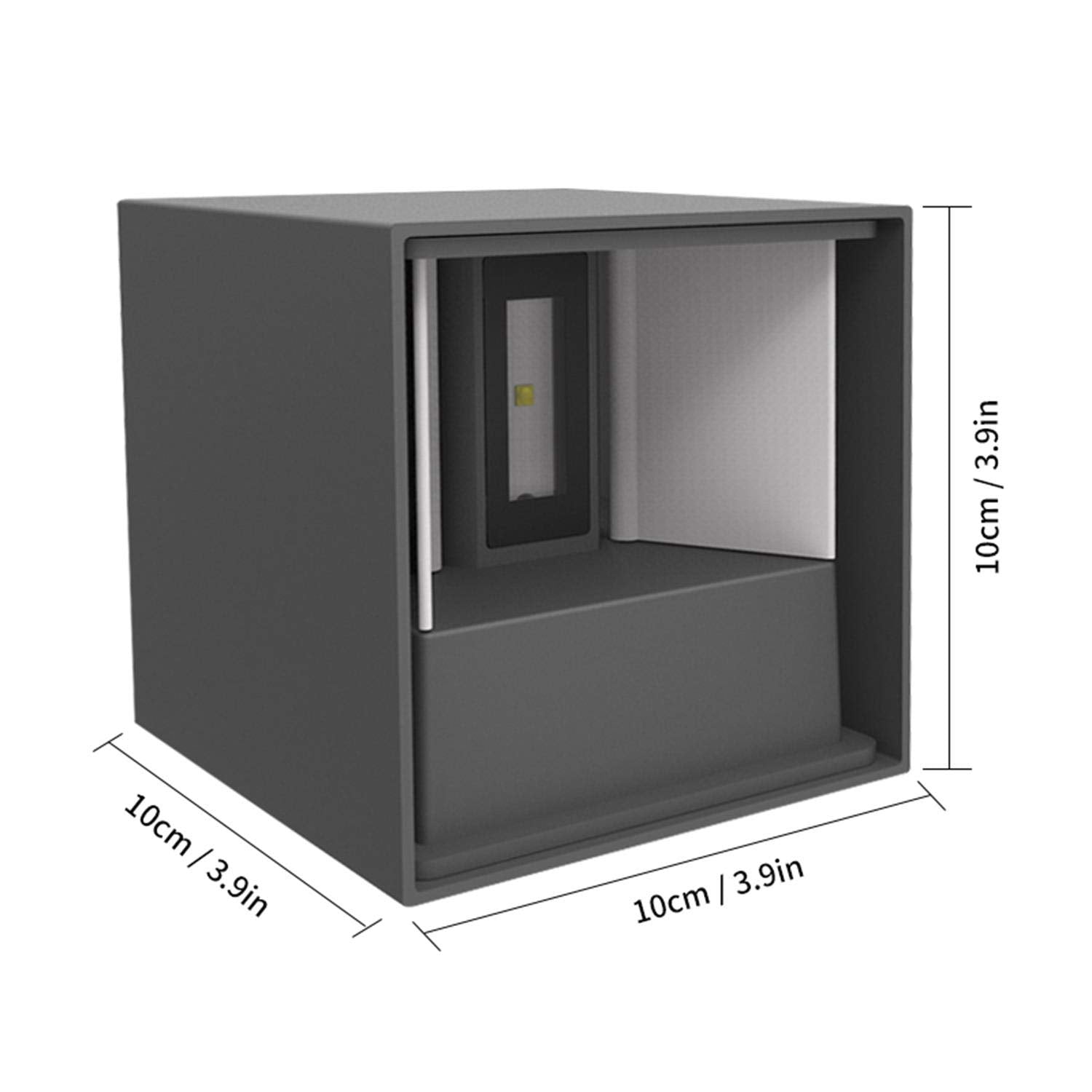 Modern Adjustable LED Wall Sconce - 12W Waterproof Indoor/Outdoor Wall Light, IP65 Rated, Black Up and Down Lighting Fixture (Warm White) [Energy Class E]