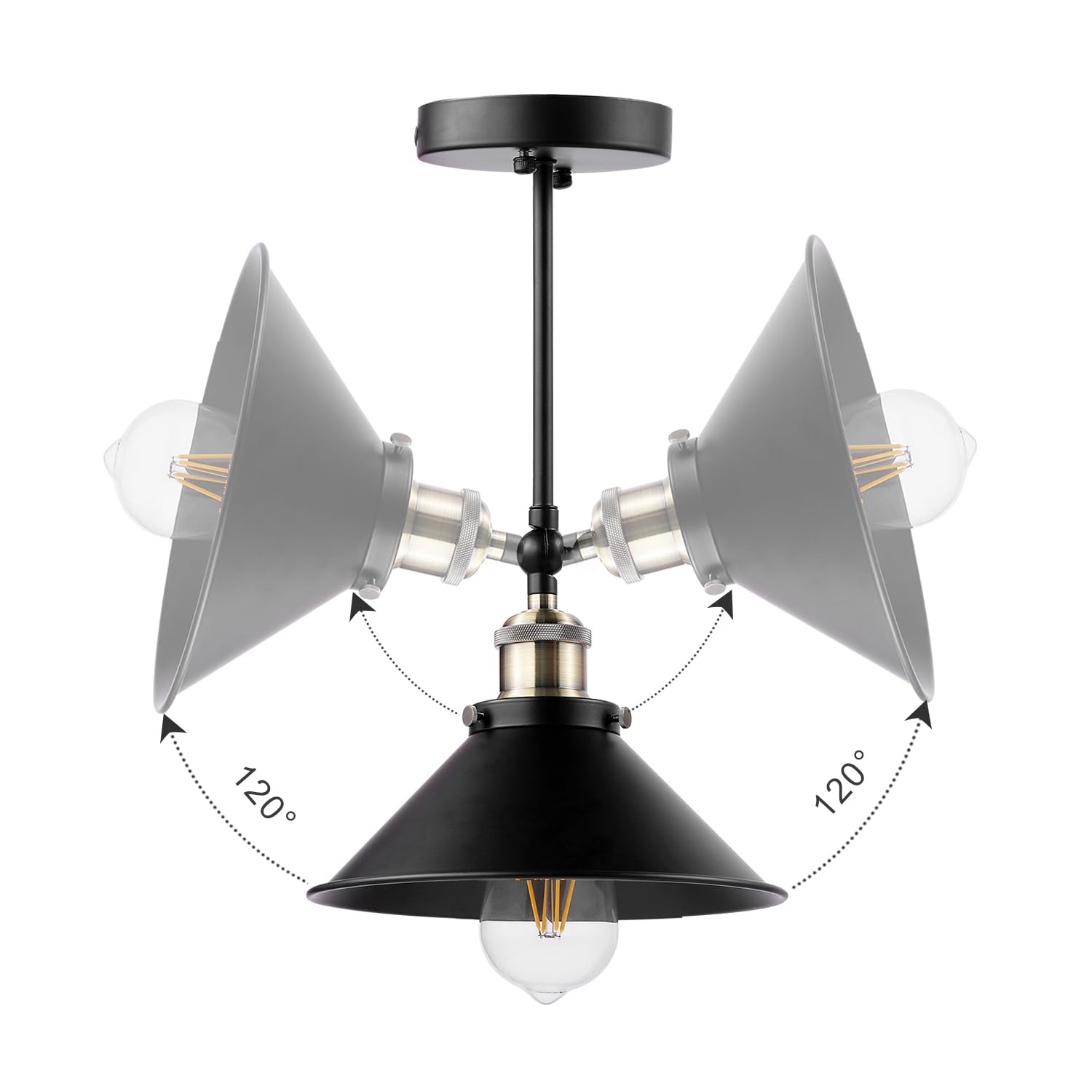 Black Battery Operated Wall Lights Set of 2 with Remote,Wireless Industrial Vintage LED Wall Sconce Lighting,Retro Rustic Wall Light Indoor for Bedroom Farmhouse Hallway Gallery Indoor [Energy Class E]