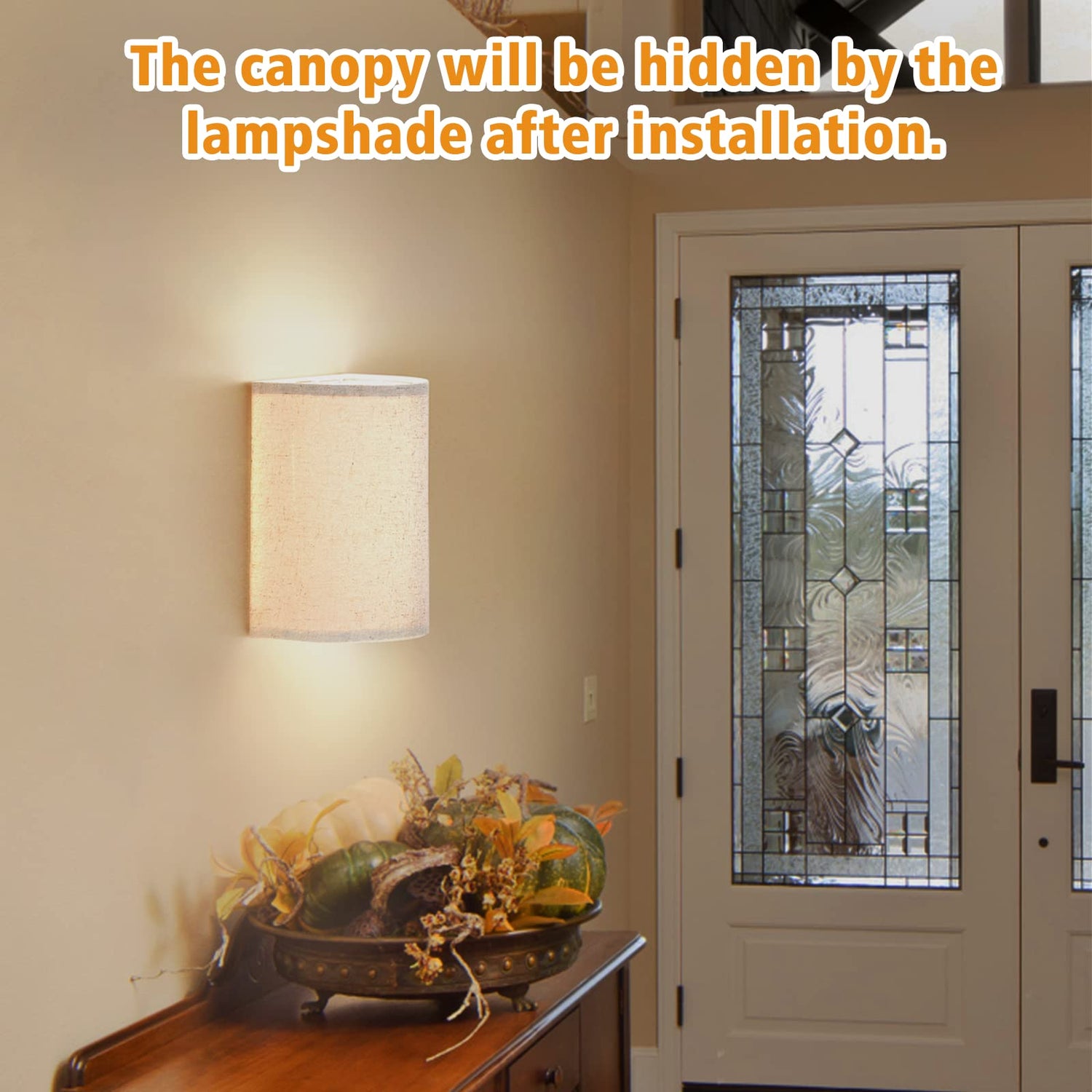 Hardwired Wall Lights Set of 2 with Wall Lamps Fabric Shade,Farmhouse LED Sconce Wall Lighting, Wall Mount Lights Wall Sconces for Bedroom Living Room, Stair (Bulbs NOT Included)