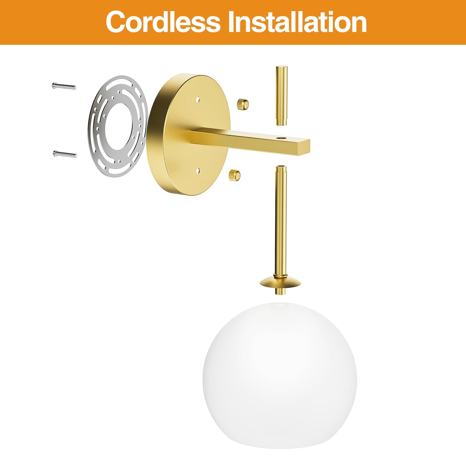 Gold Battery Rechargeable Wall Sconces Set of 2, Sconces Wall Lighting with Frosted Glass, Wireless LED Color Changing Wall Mounted Lights, Wall Lamps for Bedroom, Living Room, Staircase