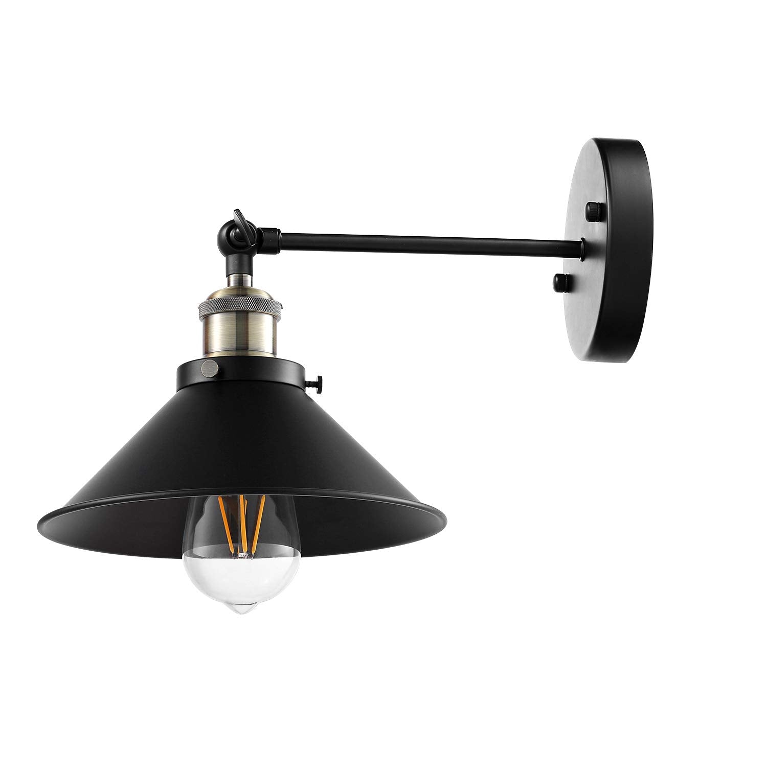 Hardwired Wall Sconce Set of 3,Black Industrial Vintage Wall Mounted Lights Sconces Wall Decor for Living Room Bedside Bedroom Indoor Doorway,Wall Lamp Fixture (E26 Bulbs NOT Included)