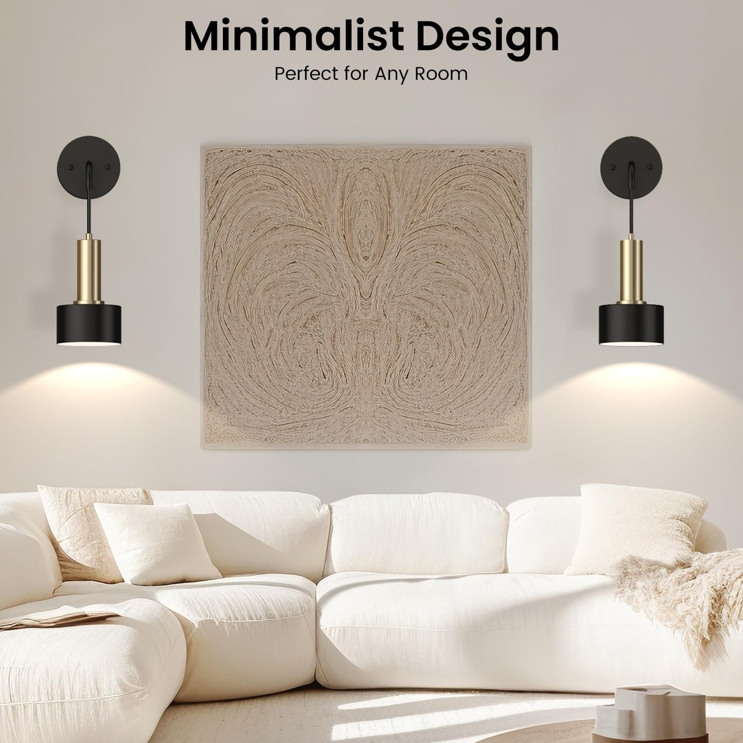 Set of 2 Battery Operated Wall Sconces - Dimmable RGB Indoor Wall Lamps with Remote - Perfect for Bedroom & Living Room