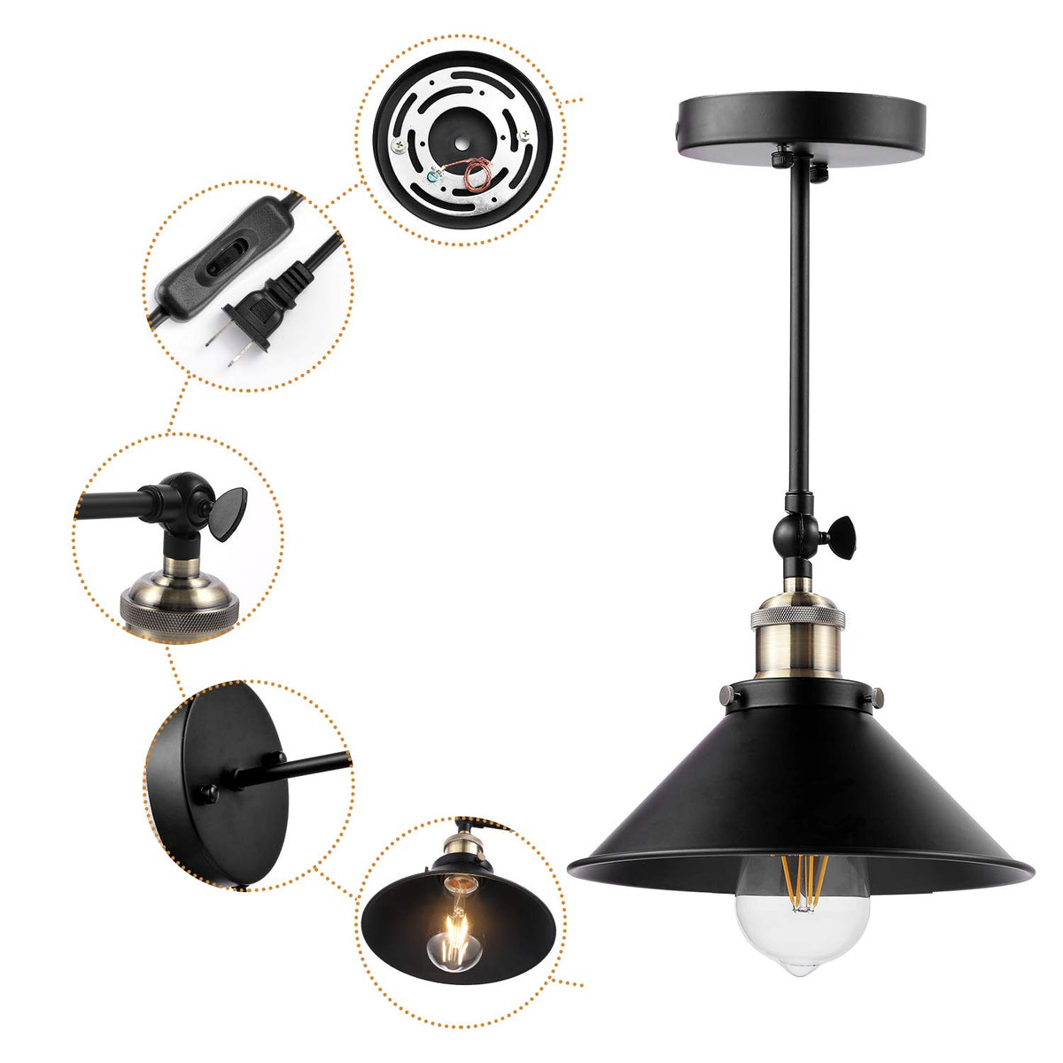 Plug-in Wall Sconce in Black – HUDYOGY, image 4