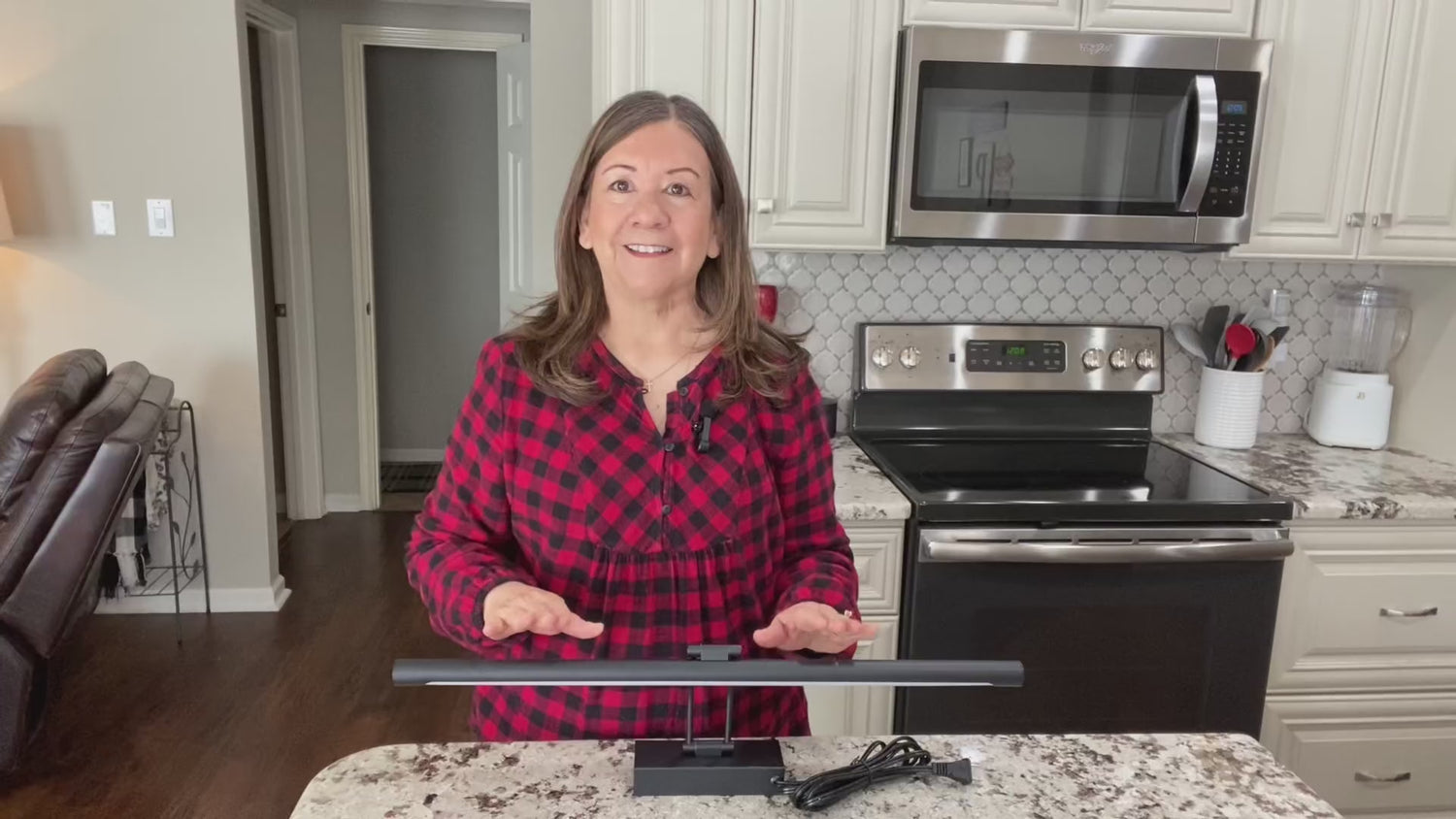 Plug in Picture Light for Wall LED Art Light with On/Off Switch, 3000K Warm White Brightness Adjustable Gallery Painting Lights for Picture Display Dartboard Art Work (Brush Gold, 24inch)